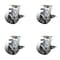 Service Caster 4'' Semi Steel Cast Iron Swivel Caster Set with Bronze Bearings and Brake, 4PK SCC-20S420-SSBZ-TLB-4 - alternate 1